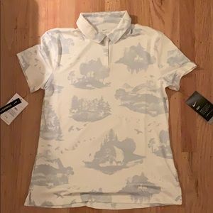 Grey and White Nike Golf Shirt